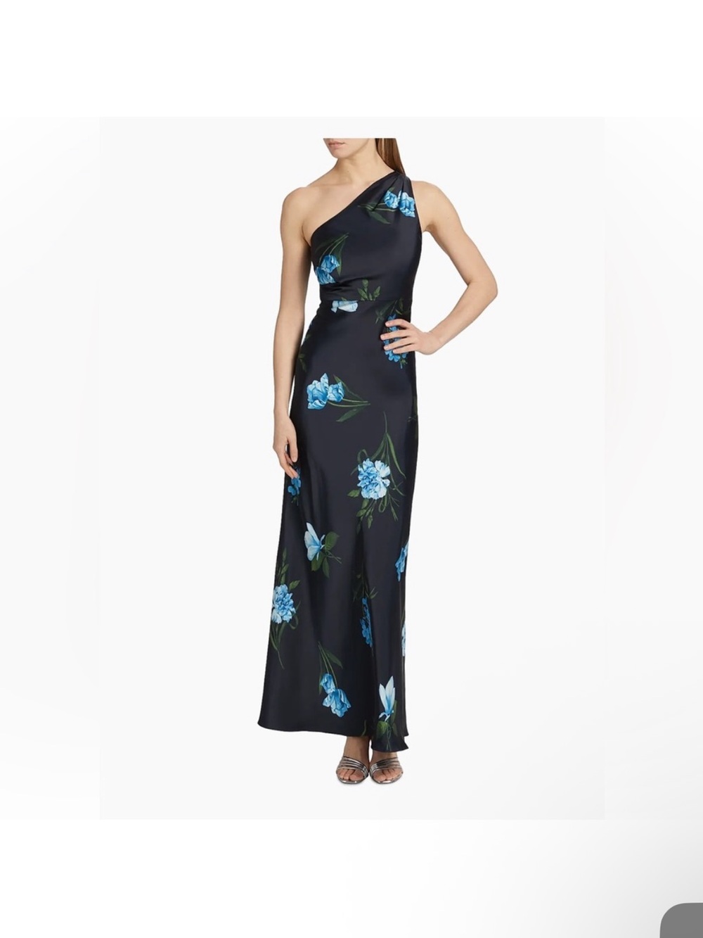 Sachin & Babi Delphine One Shoulder Floral Gown size 6